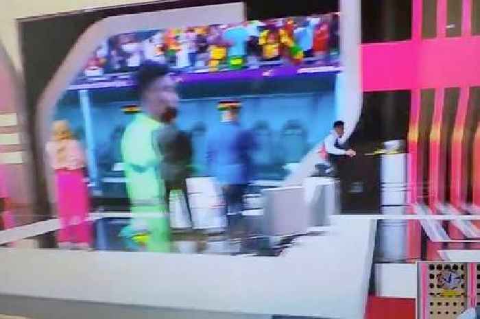 Asamoah Gyan runs wildly around TV studio as final moments of Ghana game prove too much