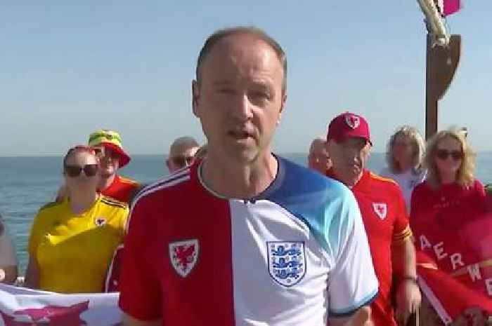 Television reporter's half-and-half England and Wales shirt disgusts World Cup fans