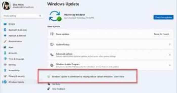 The Next-Generation Windows Update Also Cares About Carbon Emissions