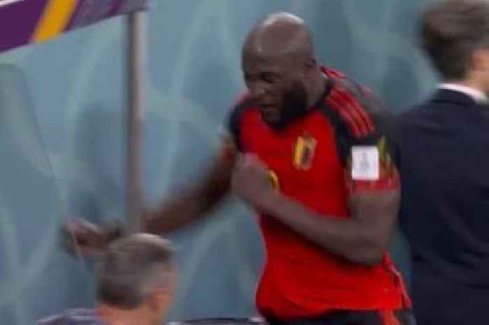 Romelu Lukaku breaks dugout with angry punch after losing his cool at World Cup exit