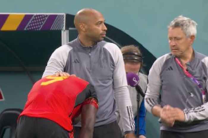 Romelu Lukaku consoled by Thierry Henry after breaking down in tears over World Cup exit