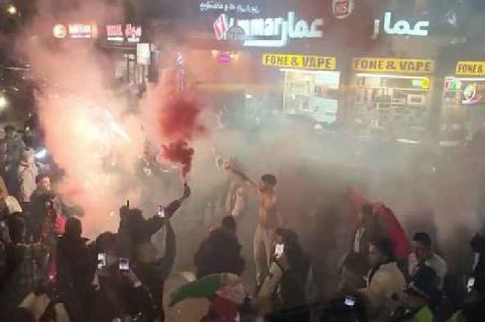 London roads turn into bedlam as Morocco fans let off flares and celebrate World Cup upset