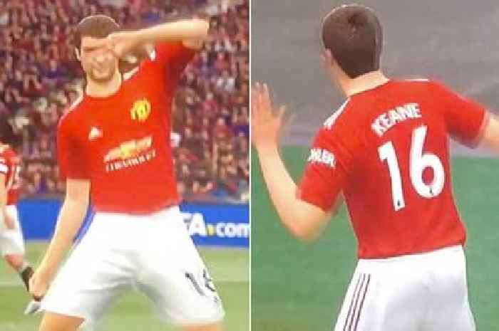 Old footage shows celebration police Roy Keane dancing away - on FIFA video game