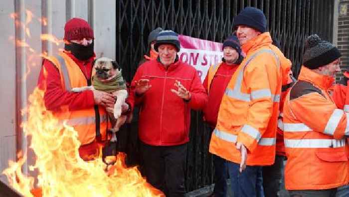 Northern Ireland Royal Mail workers brave the cold during fresh strike action