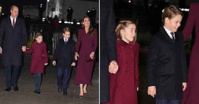 Prince William, Kate Middleton & Their 2 Eldest Kids Wear Coordinated Attire For Christmas Carol Event: Photos!