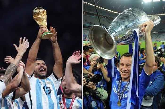 Sergio Aguero 'does a John Terry' by celebrating World Cup win as a full kit w***er