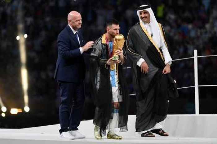 Lionel Messi robe: Argentina World Cup winner's shirt covered by traditional Arab bisht and pundits left unhappy