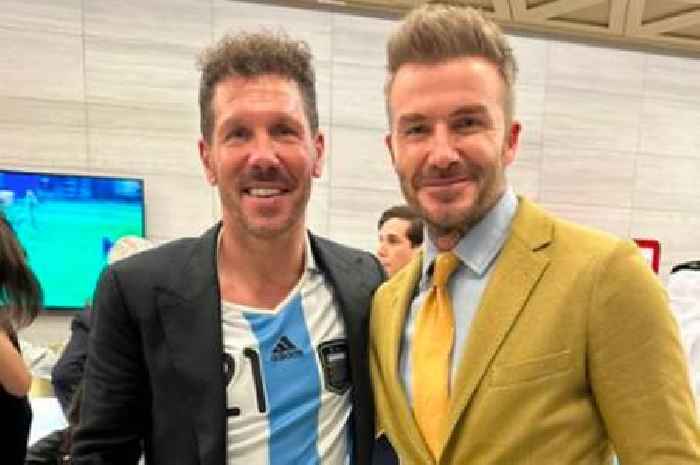 David Beckham snapped with Diego Simeone 24 years on from infamous red card