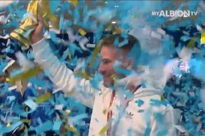 Brighton give World Cup winner Alexis Mac Allister hero's welcome with confetti cannon