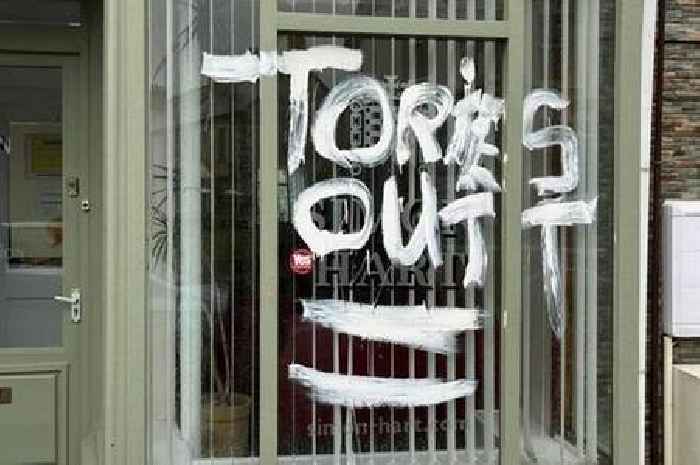 MP Simon Hart's office vandalised with 'Tories out' graffiti