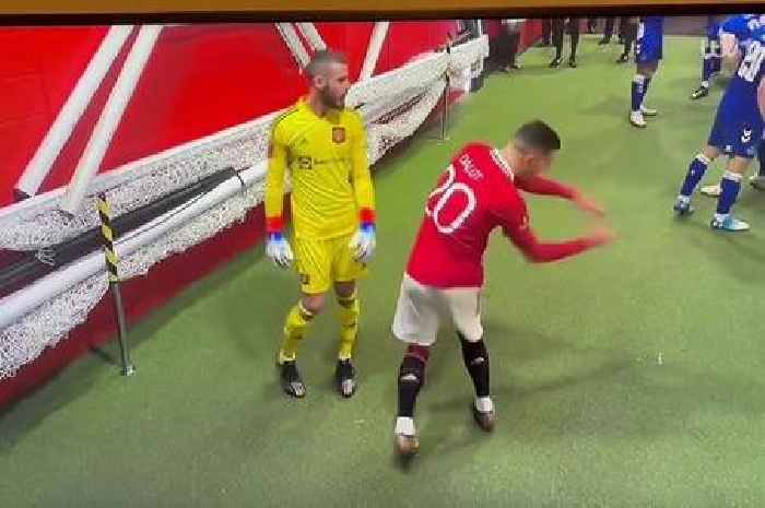 Fans spot Man Utd star giving David De Gea ‘goalkeeping lessons’ after FA Cup blunder