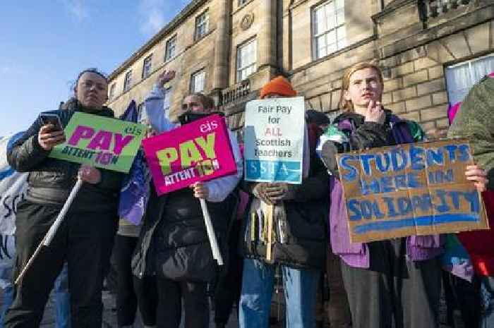 Teachers protest outside Nicola Sturgeon's official residence as schools closed in pay dispute