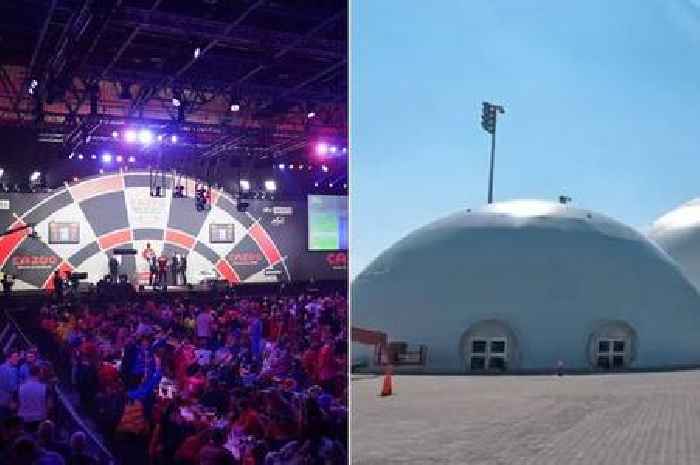 F1 hospitality dome transformed into 'Ally Pally of the Middle East' for darts tournament