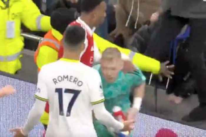 Spurs fan attacks Aaron Ramsdale after climbing advertising hoarding as security step in