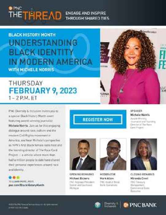 PNC Hosts “Understanding Black Identity in Modern America” With Journalist Michele Norris on Feb. 9