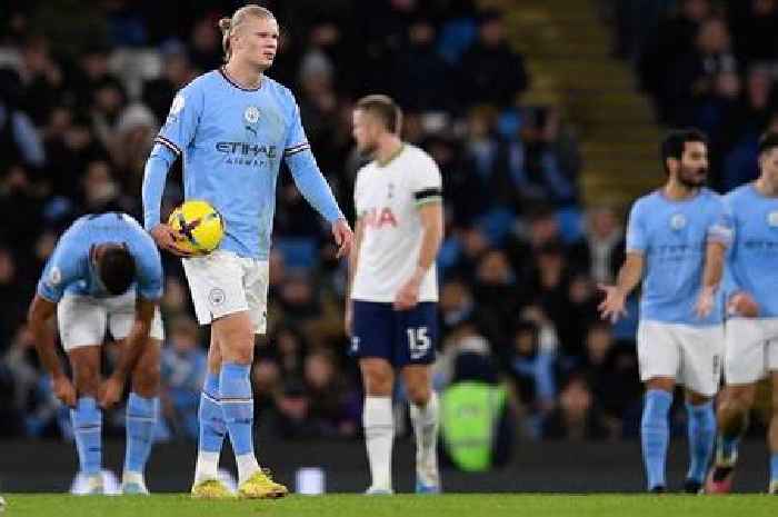 Man City booed off by their fans at halftime as bogey team Tottenham score twice