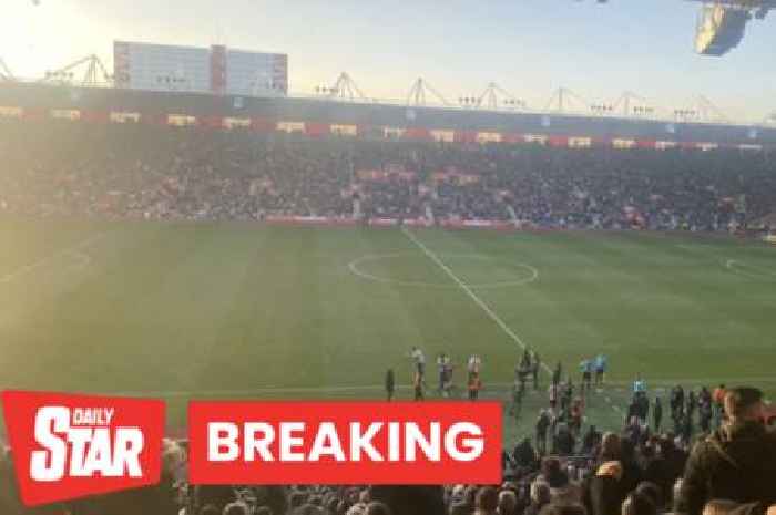 BREAKING Southampton and Aston Villa rushed off pitch as drone flies above St Mary'