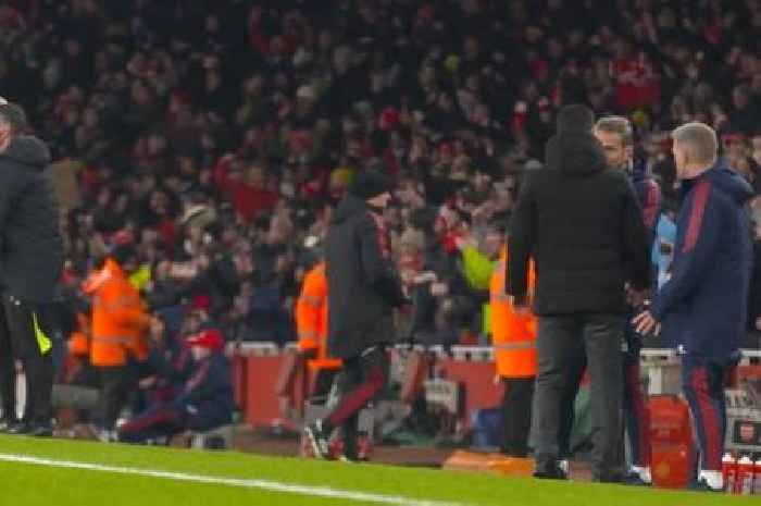 Arsenal footage reveals Mikel Arteta's touchline exchange after Eddie Nketiah winner vs Man Utd