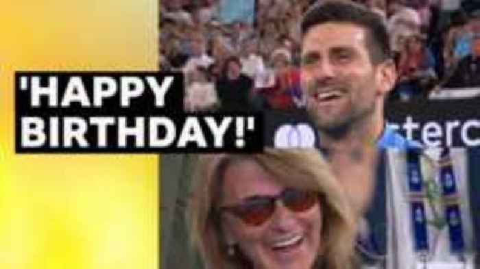 Crowd sings Happy Birthday for Djokovic's mother
