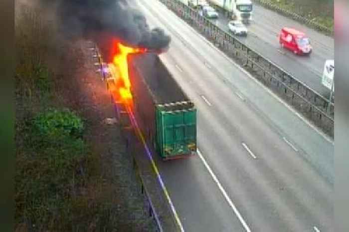 LIVE: Traffic stopped on M6 as emergency services called to lorry blaze