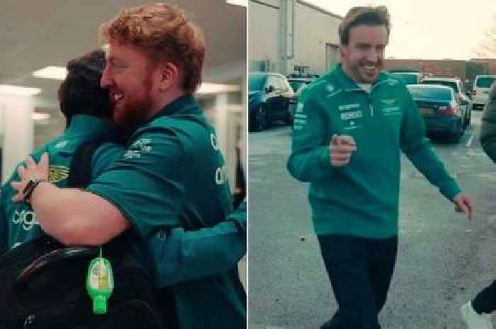 Fernando Alonso's 'on-brand' sanitiser impresses F1 fans during Aston Martin visit