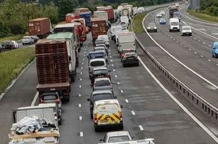 LIVE: A38 backed up near Exeter as lane closed after rush hour crash