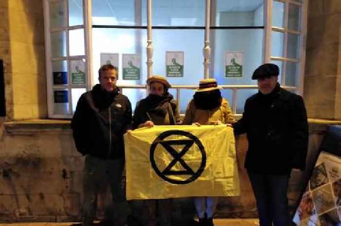 Environmental protesters Extinction Rebellion target Barclays in Market Harborough