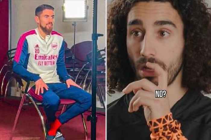Awkward moment Marc Cucurella found out Jorginho was joining Arsenal caught on camera