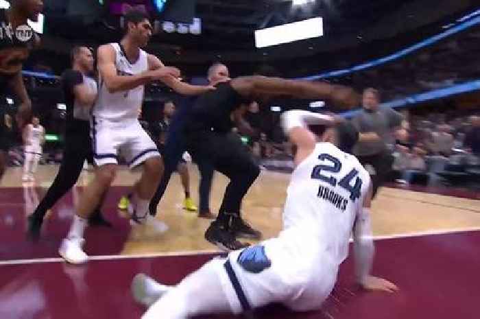 NBA star whacks opponent in the nuts sparking huge 15-man brawl on court