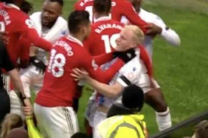 Man Utd fans claim Casemiro didn't deserve red card for 'strangling' Will Hughes
