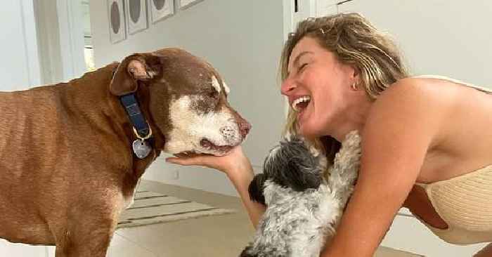 Gisele Bündchen Cuddles Up With Her Dogs As She Spends First Valentine's Day Without Tom Brady
