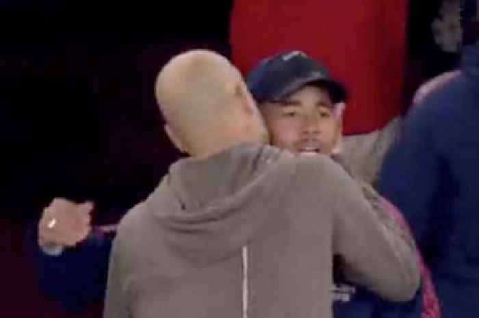 Pep Guardiola spotted giving crocked Gabriel Jesus a kiss after Man City beat Arsenal