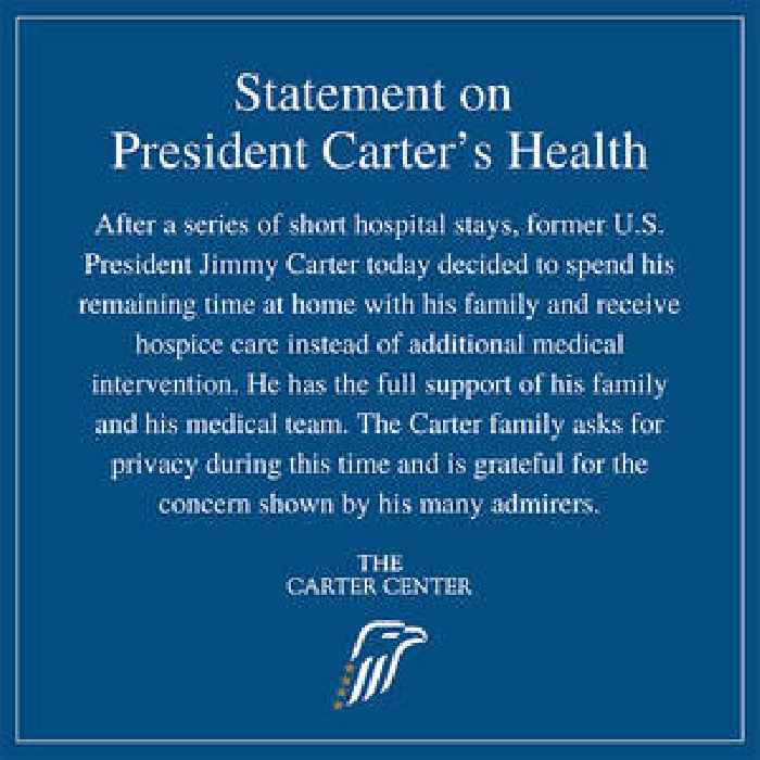 BREAKING: Jimmy Carter To Spend Final Days at Home in Hospice Care After Series of Hospital Stays