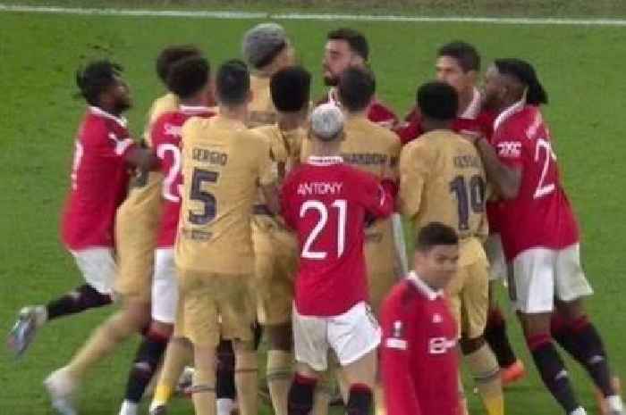 Man Utd fans can't stop laughing at Casemiro's role in mass brawl during Barcelona game