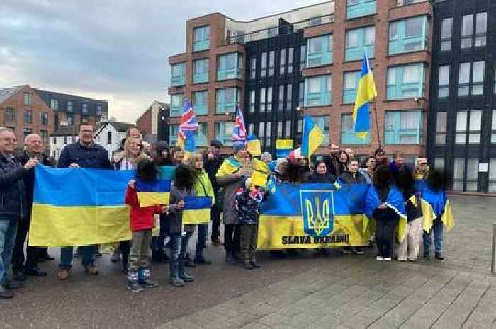 Silent walk and vigil takes place in Gloucester to mark one year anniversary of Ukraine war