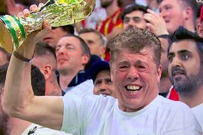 Viral England fan 'gets everywhere' as he's seen loving life at Carabao Cup final