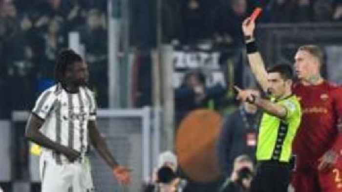 Juventus' Kean sent off 40 seconds after coming on