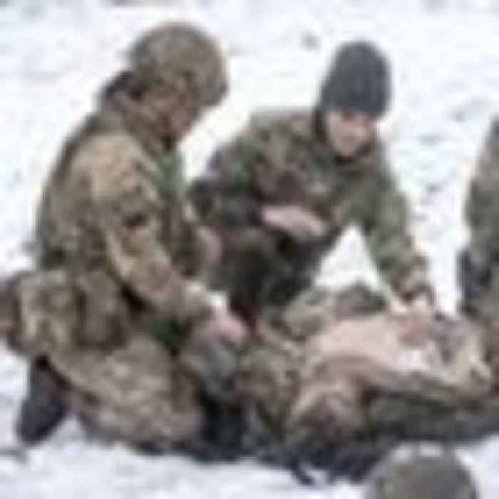 Princess of Wales braves the snow on exercise with Irish Guards