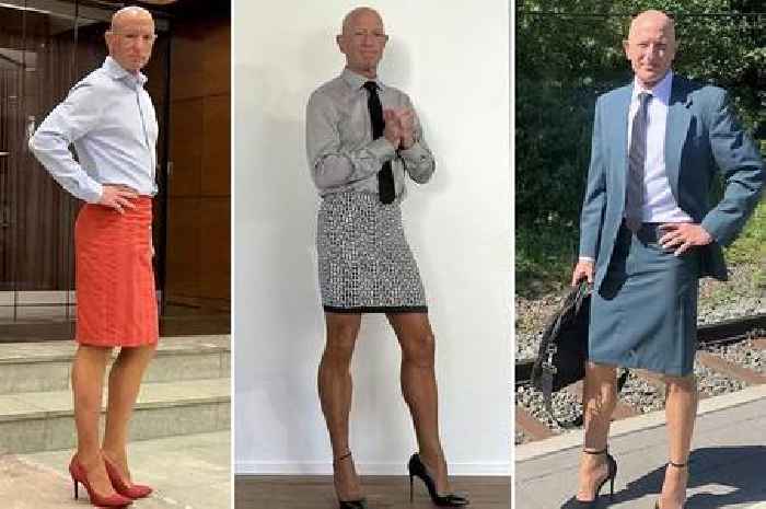 Straight dad wears skirts and higher heels than his wife every day