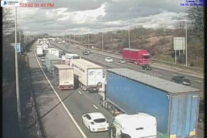 M1 live traffic updates as oil spillage causes lane closures between J26 and J27