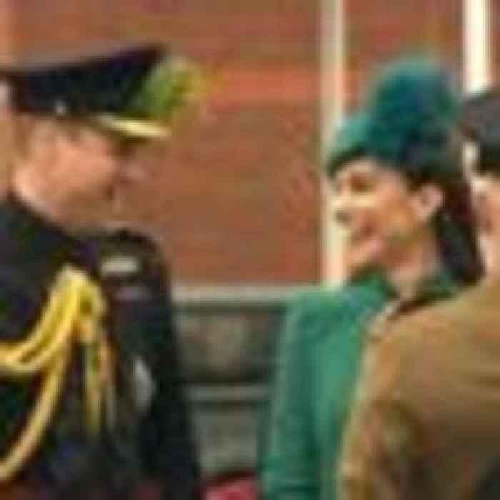 Kate takes first salute as new Colonel of Irish Guards as William 'incredibly sad' to step down