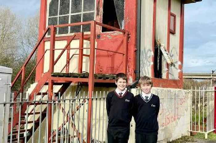 Schoolboys raise £5k to rebuild Peterborough arson-hit signal box which featured in James Bond film