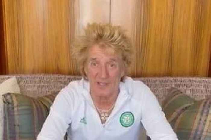 Rod Stewart issues health update in Celtic gear as he confirms Australian tour will resume