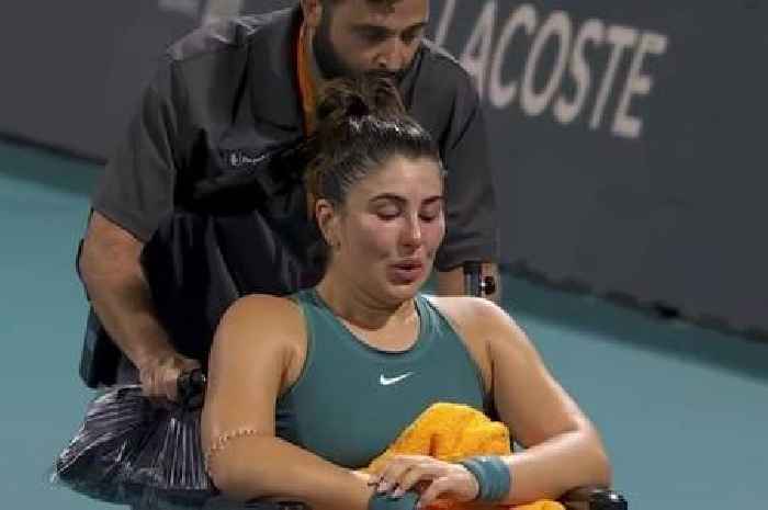 Miami Open star forced to leave the court in wheelchair after screaming in pain