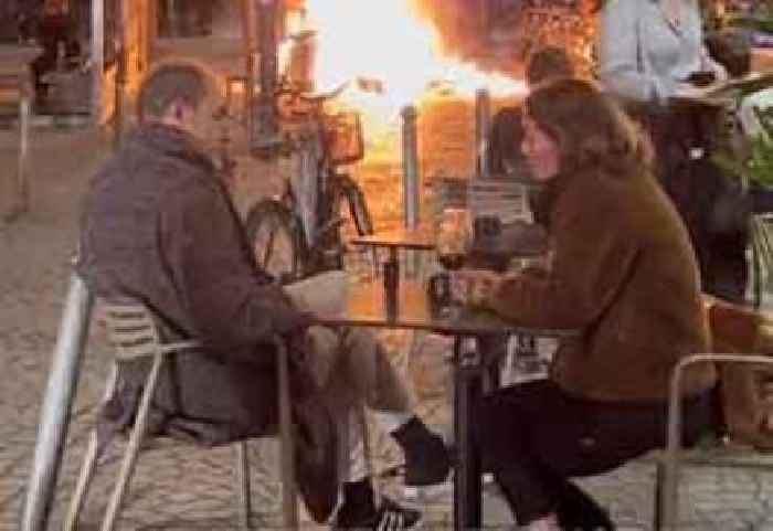 French People Casually Sipping Wine While Fires Burn All Around Them
