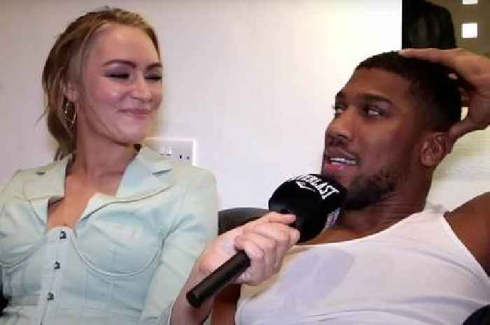 Laura Woods can't stop smiling as Anthony Joshua says she's 'blossomed amazingly'