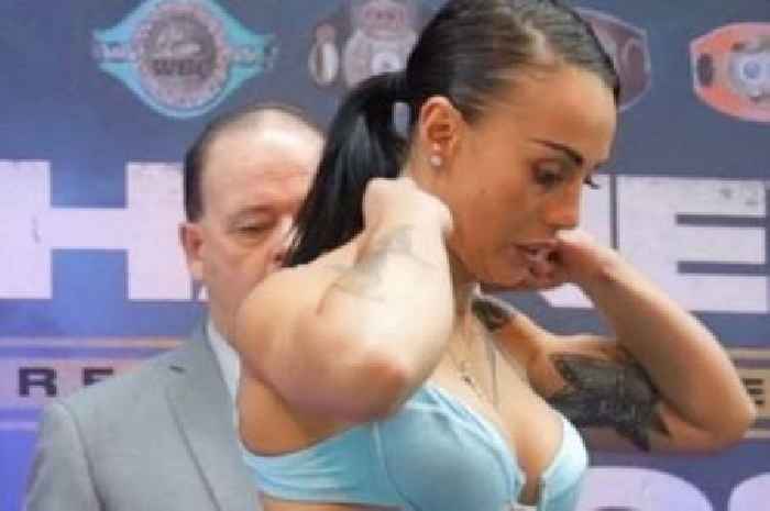 World champion boxer Cherneka Johnson had official 'admiring the bod' in weigh-in bikini