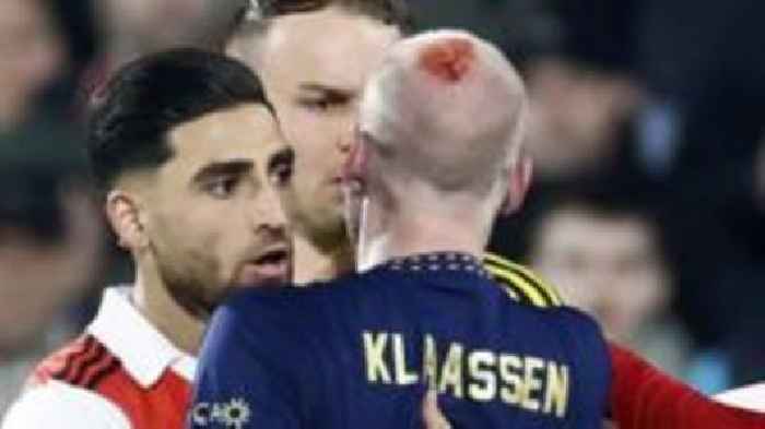 Ajax's Klaassen hurt by object thrown from stands