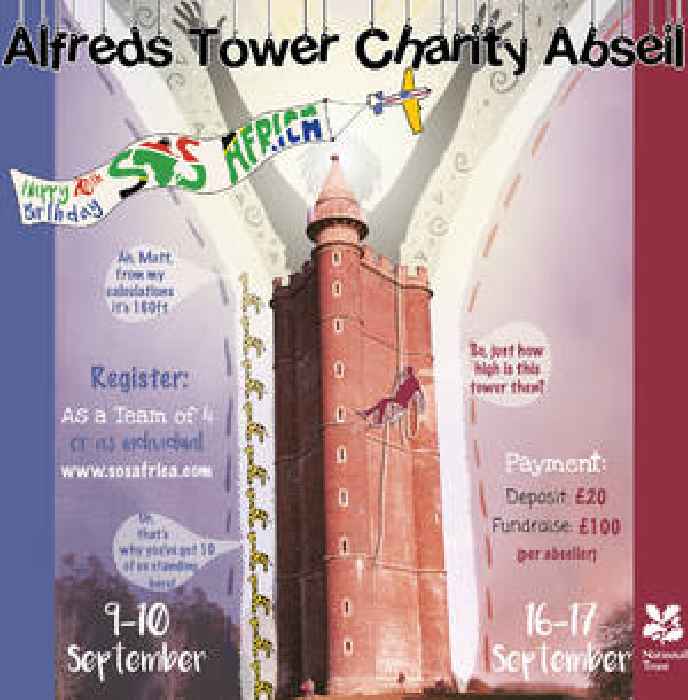  SOS Africa to Host 160ft Charity Abseil from King Alfred's Tower, Stourhead