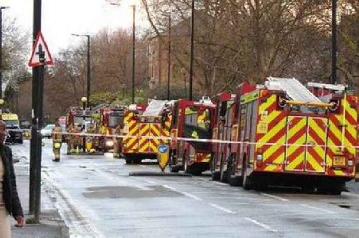 Man arrested on suspicion of murder after person dies in flats blaze